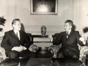 Primirea la preşedintele Nicolae Ceauşescu a lui Lázár György, preşedintele Consiliului de Miniştri al R.P. Ungare. (21 decembrie 1976)