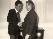 Primirea de către preşedintele Nicolae Ceauşescu, la sediul C.C. al P.C.R. a lui Enrico Berlinguer, secretar general al P.C. Italian. (5 ianuarie 1977)