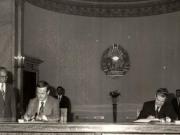 Vizita de prietenie în România a Secretarului general al Partidului Baas Arab Socialist, preşedintele Republicii Arabe Siriene, Hafez Al-Assad. Semnarea documentelor oficiale. (15-16 februarie 1977)