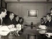 Primirea la preşedintele Nicolae Ceauşescu, a delegaţiei Partidului Socialist Belgian, din care a făcut parte Iosef Ramackers ş.a. (18 februarie 1977)
