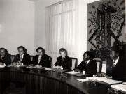 Vizita preşedintelui Nicolae ceauşescu în republica Senegal. Aspect din timpul convorbirilor oficiale. (23-24 februarie 1977)