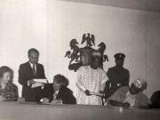 Vizita preşedintelui Nicolae Ceauşescu în republica Federală Nigeria. Aspect de la semnarea documentelor. (2-4 martie 1977)