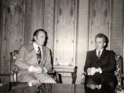 Primirea de către preşedintele Nicolae ceauşescu a delegaţiei Partidului Cooperatist din Anglia, condusă de John Parkinson. (26 aprilie 1977)