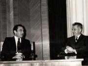Primirea de către preşedintele Nicolae Ceauşescu a vicepreşedintelui Republicii Arabe Egipt, Mohamed Huşni Mubarak. (28 aprilie 1977)
