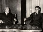 Primirea de către preşedintele Nicolae Ceauşescu a delegaţiei Sovietului Suprem al U.R.S.S., condusă de A. P. Vadar, care, la invitaţia Marii Adunări Naţionale, a făcut o vizită în ţara noastră. (20 mai 1977)