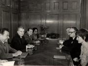Primirea de către preşedintele Nicolae Ceauşescu a delegaţiei partidului Laburist din Marea Britanie, condusă de Ron Hayward, secretarul general al partidului. (11 iunie 1977)