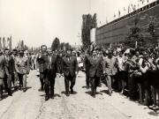 Vizita de lucru a lui Nicolae Ceauşescu în judeţul Bihor. La Întreprinderea mecanică din oraşul Dr. Petru groza. (14 iunie 1977)