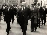 Întâlnirea prietenească, la Debreţin, dintre preşedintele Nicolae Ceuşescu şi János Kádár prim secretar al C.C. al P.M.S. Ungar. (15 iunie 1977)