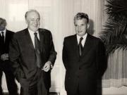 Întâlnirea prietenească, la Debreţin, dintre preşedintele Nicolae Ceuşescu şi János Kádár prim secretar al C.C. al P.M.S. Ungar. (15 iunie 1977)