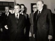 Întâlnirea prietenească, la Oradea, dintre preşedintele Nicolae Ceuşescu şi János Kádár prim secretar al C.C. al P.M.S. Ungar. (16 iunie 1977)