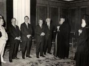 Preşedintele republicii, Nicolae Ceauşescu, a primit pe Justin Moisescu, patriarhul Bisericii Ortodoxe Române, cu prilejul desemnării şi investirii sale în fruntea Bisericii Ortodoxe Române. (18 iunie 1977)