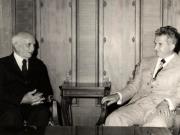 Întâlnirea preşedintelui Nicolae Ceauşescu cu Jorge del Prado, secretar general al P.C. Peruan, care a făcut o vizită oficială în România. (20 iunie 1977)