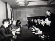 Primirea de către Nicolae Ceauşescu a unui grup de ziarişti latino-americani, care la invitaţia Uniunii ziariştilor din România au făcut o vizită în ţara noastră.(22 mai 1969).