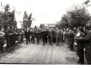 Nicolae Ceauşescu şi alţi conducători de partid şi de stat în timpul unei vizite de lucru în judeţul Cluj.  (iulie 1969).