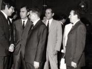 Nicolae Ceauşescu, secretar general al P.C.R., întreţinându-se cu delegaţia Partidului Comunist din Reunion, condusă de Pavel Verges, invitată să participe la lucrările Congresului al X-lea al P.C.R.(6-12 august 1969).