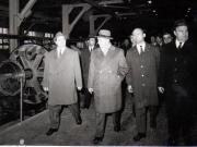 Nicolae Ceauşescu, secretar general al P.C.R., în timpul vizitei de lucru la Uzinele din Berceni, Bucureşti.(8 noiembrie 1969).