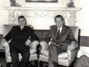 Primirea la Casa Albă a lui Nicolae Ceauşescu de către preşedintele S.U.A., Richard Nixon.     (octombrie 1970).