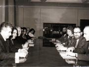 Primirea la C.C. al P.C.R. a delegaţiei Partidului Socialist din Norvegia condusă de preşedintele acestui partid, Finn Gustav-Assein – convorbiri oficiale. (22 octombrie 1971).