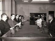 Primirea la C.C. al P.C.R. a unei delegaţii a Partidului Democrat din Guineea condusă de Toure Mahamed Lamine, membru al C.C. al acestui partid, ministrul minelor, industriei şi energiei.(octombrie 1971).