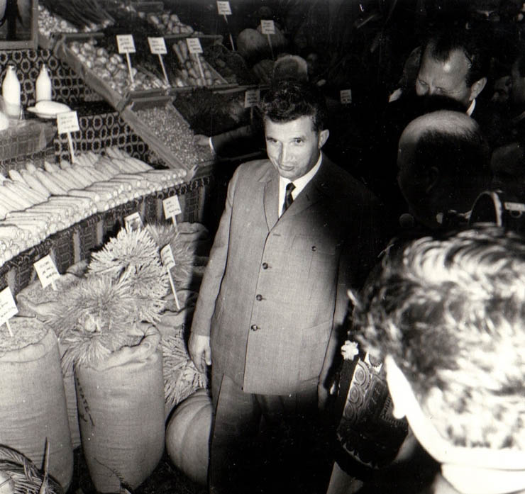 Aspect din timpul vizitei conducătorilor de partid şi de stat în regiunea Bacău (C.A.P. Băltăţeşti) 