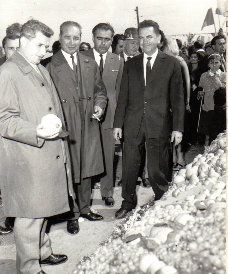 Aspect din timpul vizitei conducătorilor de partid şi de stat în regiunea Galaţi (Nicoreşti)