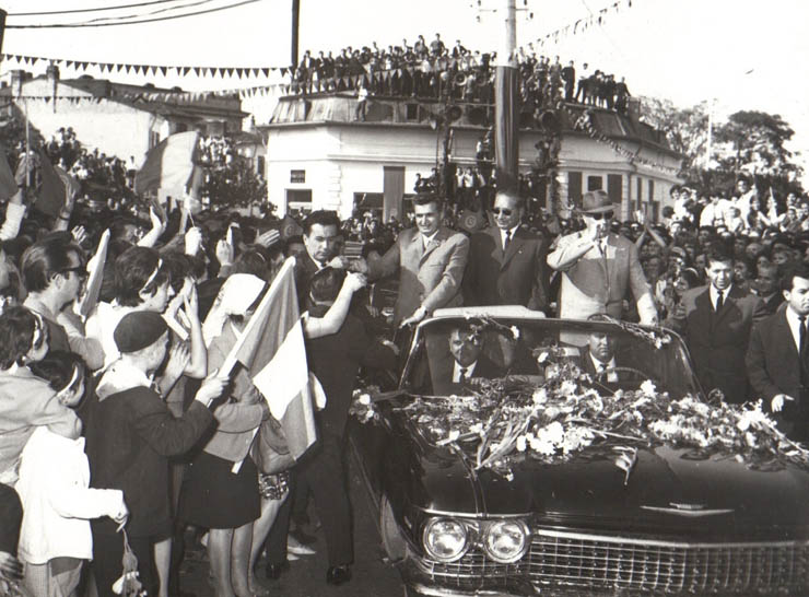 Aspect din timpul vizitei conducătorilor de partid şi de stat în regiunea Galaţi (Focşani)