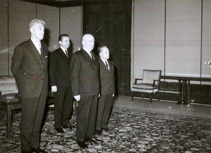 Aspect de la prezentarea scrisorilor de acreditare de către trimisul extraordinar şi ministru plenipotenţiar al Israelului în România, Eliezer Daron. (10 I 1967)