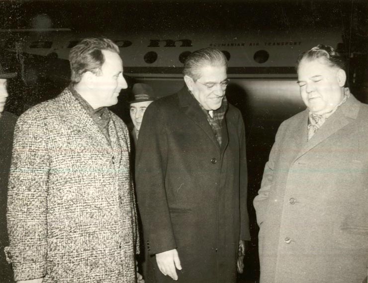 Aspect de la înapoierea din Iran a delegaţiei condusă de Gheorghe Rădulescu. (30 I 1967)