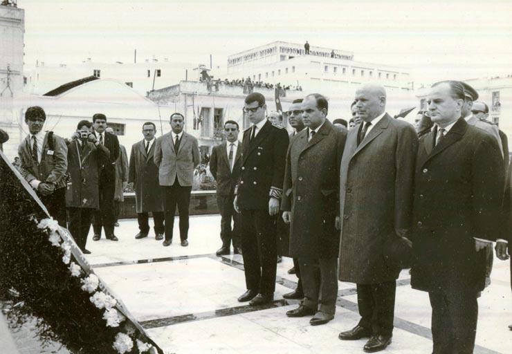 Aspect din timpul vizitei întreprinse în Tunisia de către Chivu Stoica, preşedintele Consiliului de Stat al R.S. România, la invitaţia preşedintelui Habib Burghiba(2 – 7 II 1967)