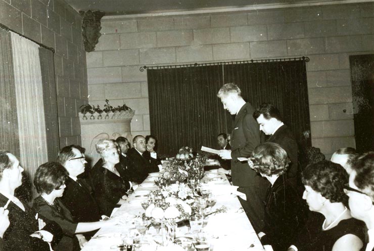 Dineu oferit de Corneliu Mănescu cu ocazia vizitei ministrului afacerilor externe al Finlandei, Ahti Karjalainen. (19 II 1967)