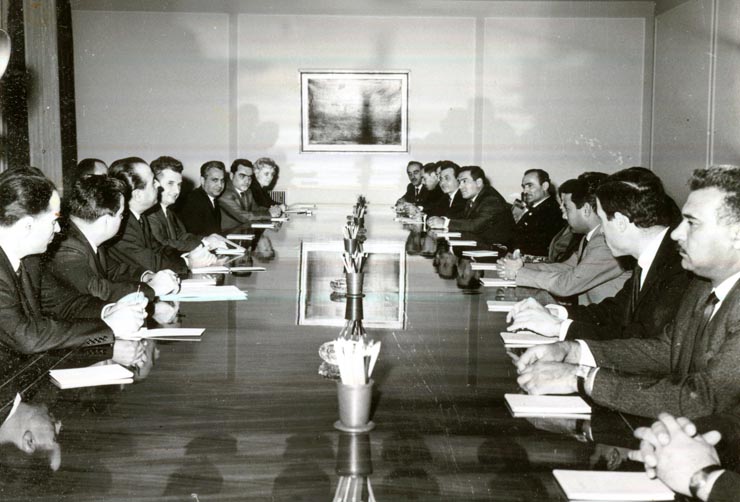 Nicolae Ceauşescu, secretar general al Partidului Comunist Român a primit delegaţia Partidului Socialist Arab Baos, condusă de Mohamad Ali Haidar(28 III 1967)