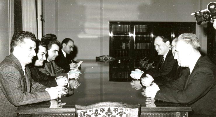Nicolae Ceauşescu a primit delegaţia Uniunii Comuniştilor din Iugoslavia, condusă de Tvietin Miatovici, membru al C.C. al U.C.I. (30 III 1967)