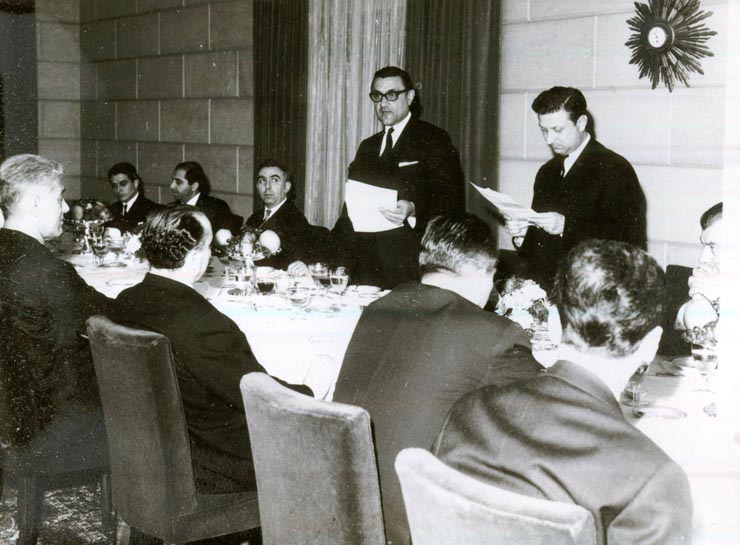 Ministrul Afacerilor Externe al R.S. România, Corneliu Mănescu a oferit o masă în cinstea ministrului Afacerilor Externe al Republicii Irak, Adnan al Pachachi. (27 IV 1967)