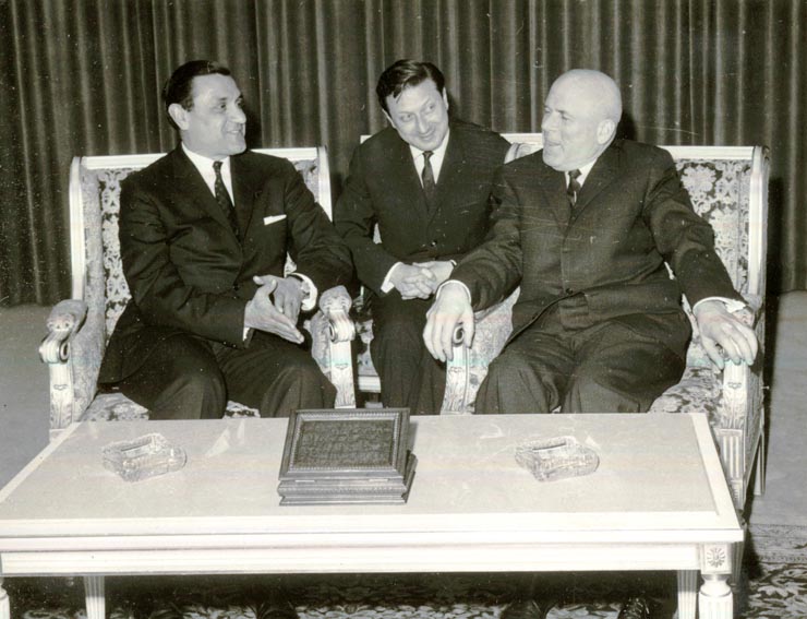 Chivu Stoica, preşedintele Consiliului de Stat al R.S. România l-a primit pe Adnan al Pachachi, ministrul Afacerilor Externe al Republicii Irak. (28 IV 1967)