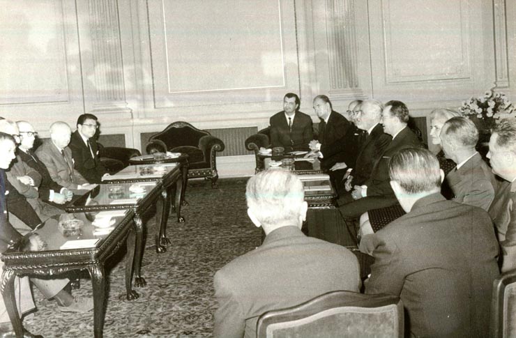 Delegaţia Partidului Socialist Francez (S.F.I.O.) a fost primită la palatul Marii Adunări Naţionale.(30 IV 1967)