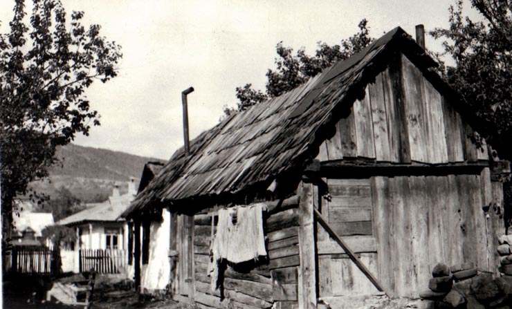 Aspect exterior al casei în care a locuit Gheorghe Gheorghi-Dej la Moineşti în anul 1919. (1919).