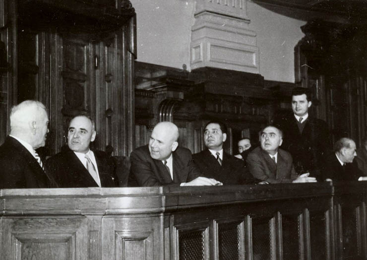 Aspect de la lucrările primei sesiuni a celei de a 3-a legislaturi a M.A.N. Bucureşti, martie 1957. (martie 1957)