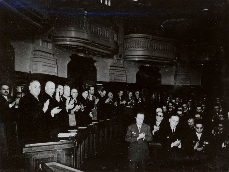 Bucureşti, 27-29 decembrie 1958. Aspect din timpul celei de a V-a sesiuni a M.A.N., care a adoptat Planul de stat pentru anul 1959. (27-29 dec.1958)