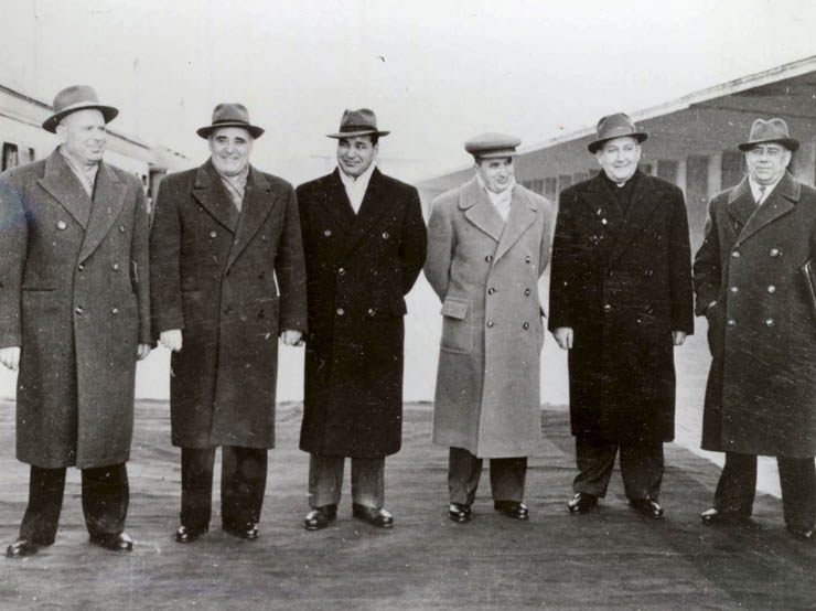 Bucureşti, 24 ianuarie 1959. Plecarea delegaţiei P.C.R. la lucrările celui de al XXI-lea Congres al P.C.U.S. (24 ian. 1959)