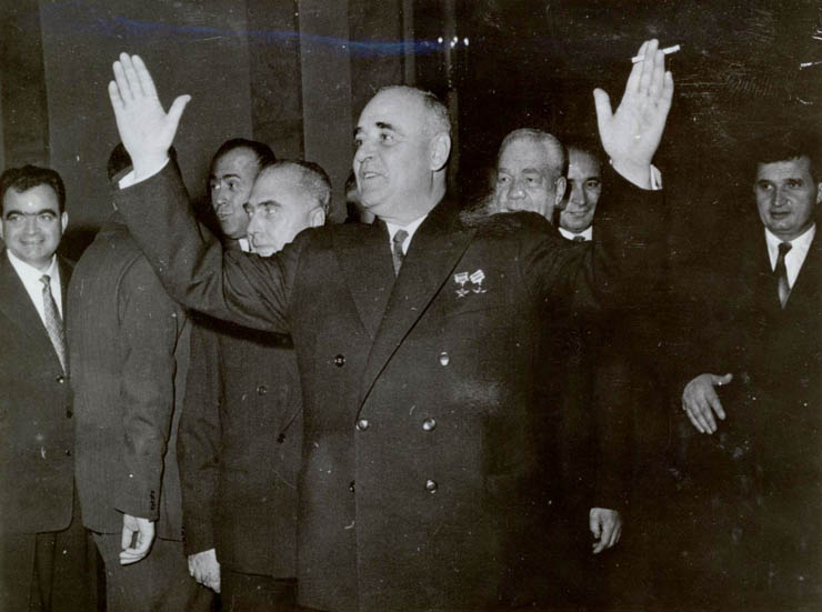 Bucureşti, 8 noiembrie 1961. Nicolae Ceauşescu la festivitatea prilejuită de cea de a 60-a aniversare a zilei de naştere a lui Gheorghe Gheorghiu-Dej. (8 nov.1961)