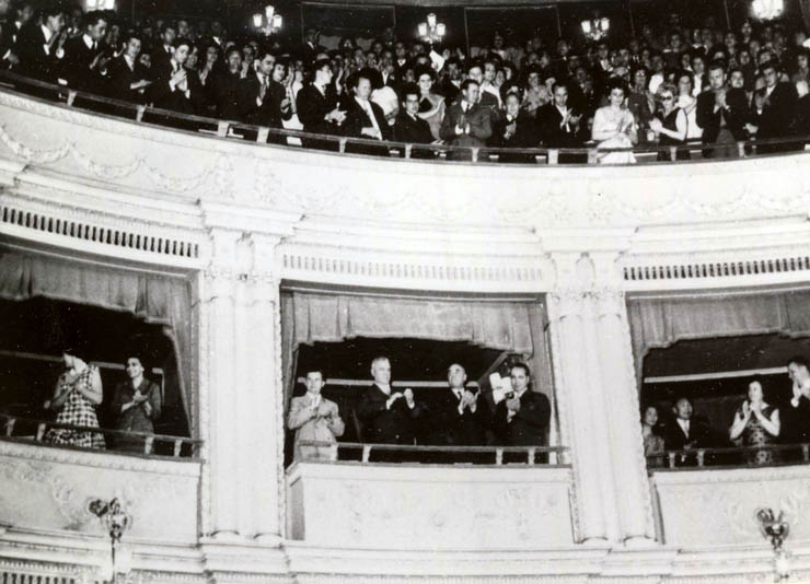 Bucureşti, iunie 1964. Adunarea solemnă, cu prilejul comemorării a 75 de ani de la moartea lui Mihai Eminescu. (iunie 1964)