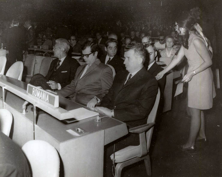 Delegaţia română condusă de Nicolae Ceauşescu, participând la lucrările Sesiunii anuale a O.N.U. (oct.1970)