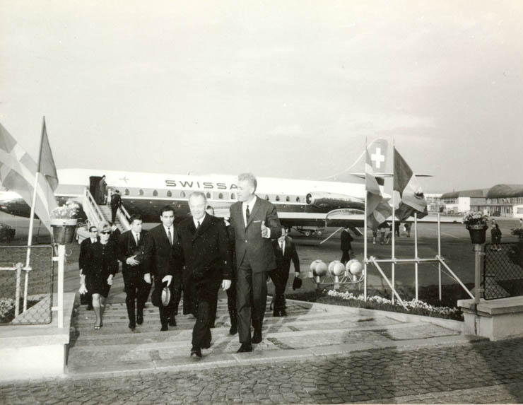 Aspecte de la sosirea în vizită oficială în ţara noastră a ministrului de externe al Suediei, Torsten Nilsson. 3 mai 1967