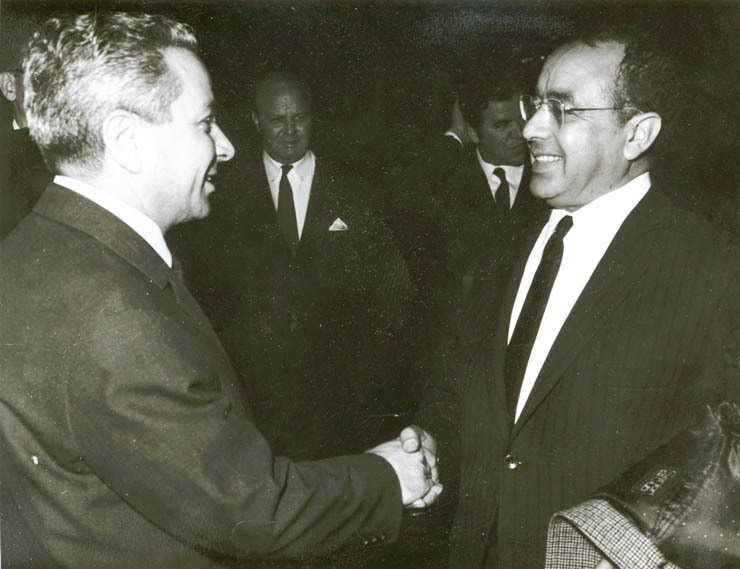Iosif Banc, vicepreşedintele Consiliului de Miniştri şi Mohammed Jeddi, subsecretarul de stat pentru agricultură al Tunisiei. (18 mai 1967)