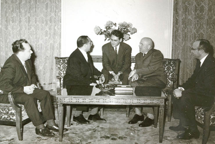 Chivu Stoica, preşedintele Consiliului de Stat şi Mohammed Jeddi, subsecretarul de stat pentru agricultură al Tunisiei. (22 mai 1967)