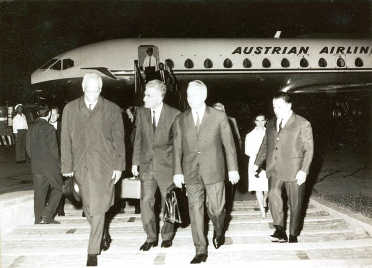 Directorul general al O.N.U pentru Alimentaşie şi Agricultură (F.A.O.), dr. B. R. Sen, a sosit într-o vizită oficială în ţara noastră. (4 iulie 1967)