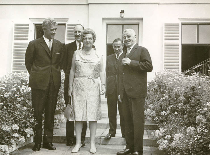 Ion Gheorghe Maurer şi Corneliu Mănescu în timpul vizitei în Olanda. (17-21 iulie 1967)