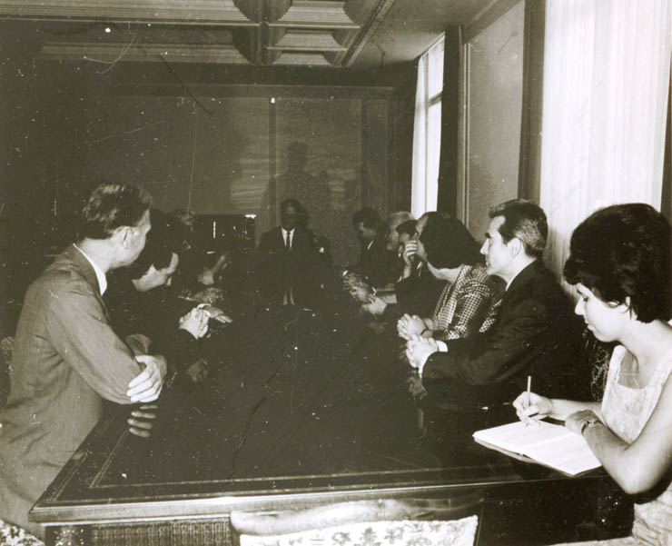 Aspect din timpul vizitei în România a delegaţiei Partidului Laburist din Marea Britanie condusă de Jennie Lee. (24 mai 1968)