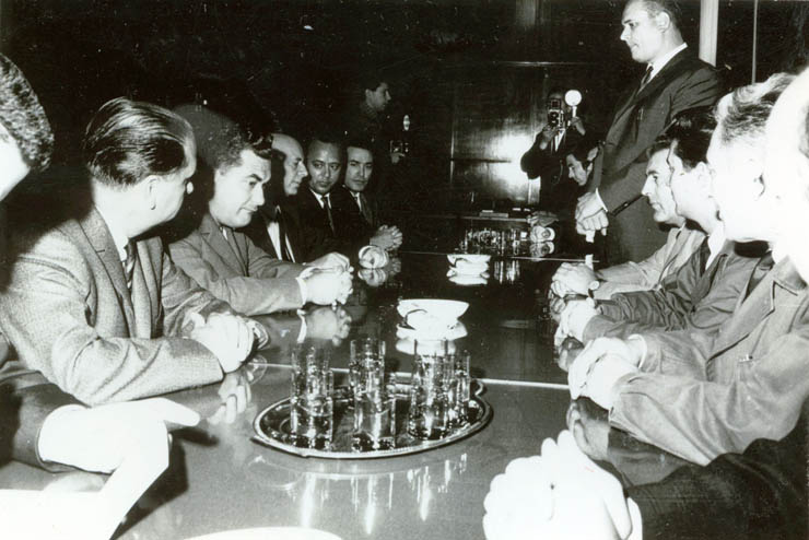 Primirea de către Nicolae Ceauşescu, împreună cu Paul Niculescu Mizil, a lui Gian Carlo Pajetta, membru al Biroului Politic şi al Direcţiunii Partidului Comunist Italian, care a făcut o vizită în România. (7 septembrie 1968)