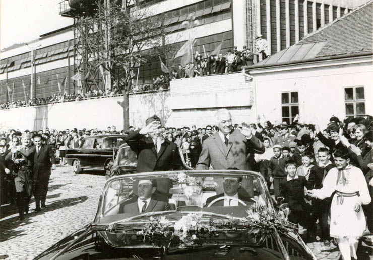 Aspect din timpul vizitei conducătorilor de partid şi de stat la Reşiţa. (20 septembrie 1968)